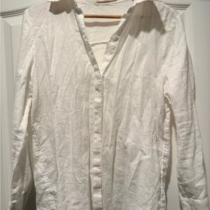 Mango 100% Linen Cream Shirt